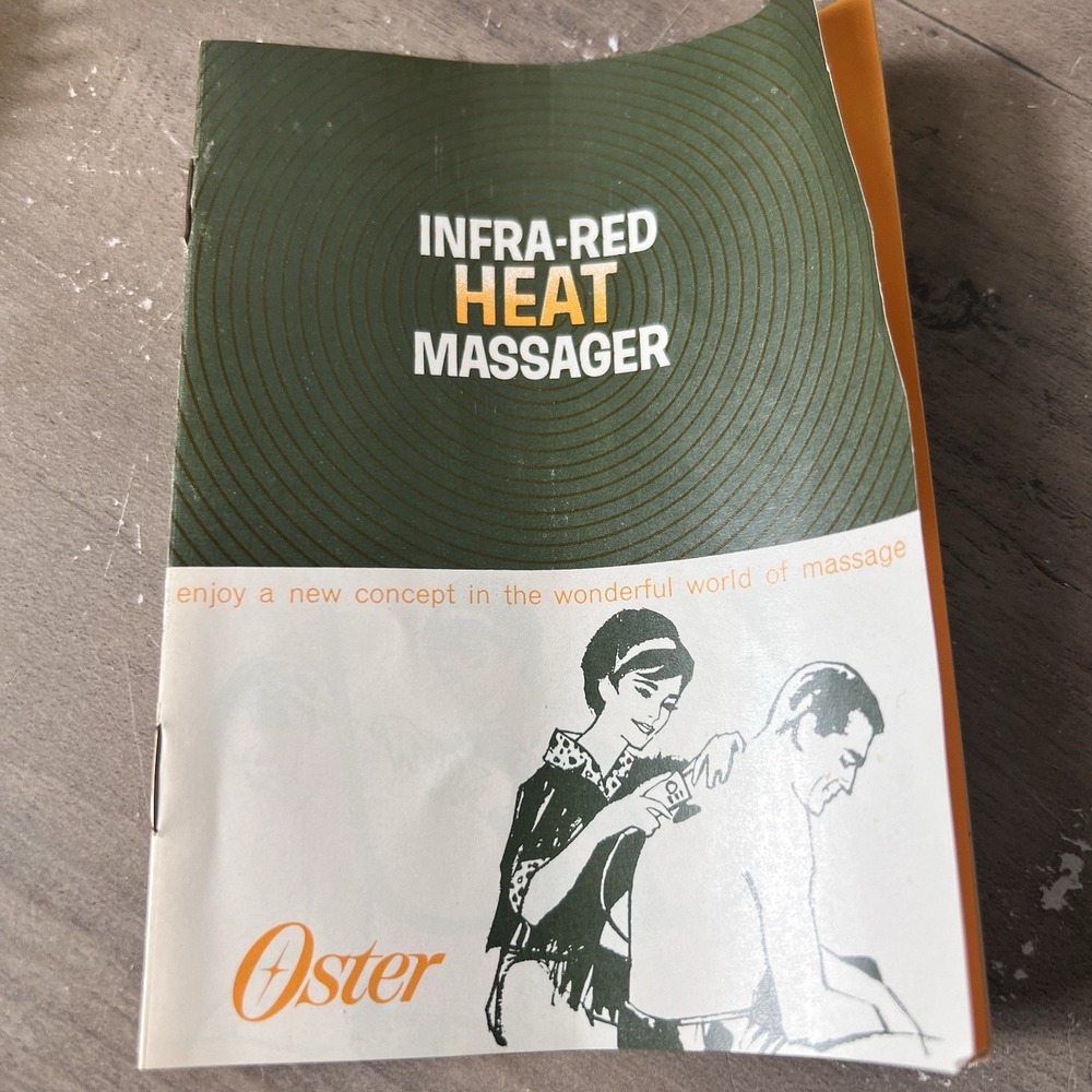 Oster Infra-Red Heat Massager Vintage Mid Century COMPLETE SET Tested, Works! - Picture 3 of 14